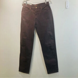 KATHARINE HAMNETT Sz 32 Tapered Slim Leg High Rise Jeans in Brown NWT